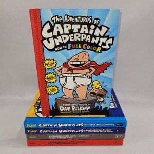 Dav Pilkey Captain Underpants 5 Hardcover Book Lot Children's Superhero Comics